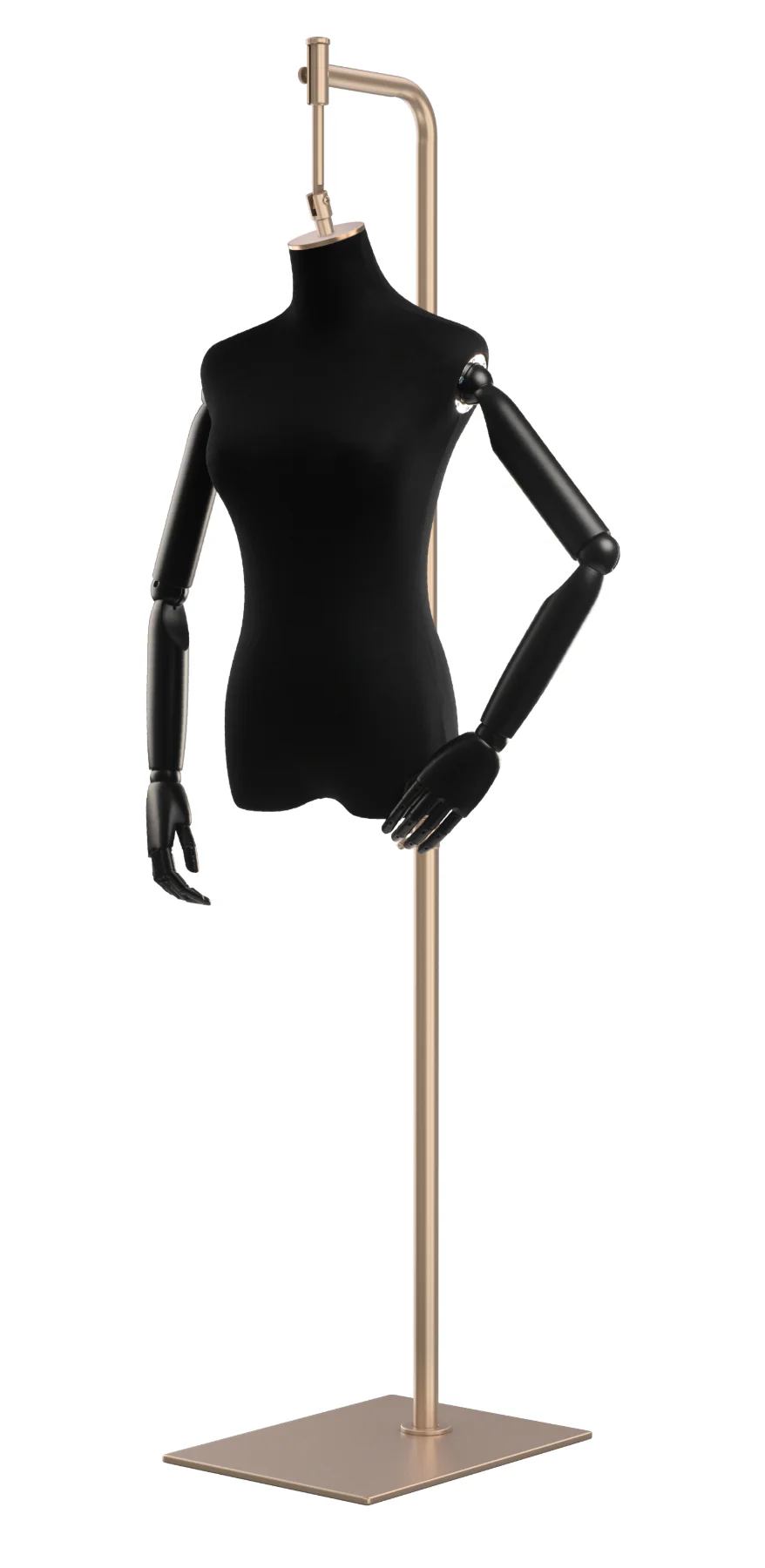 Female Display Dress Form on Metal Hanging Base (Head & Arms Version) - Image 13