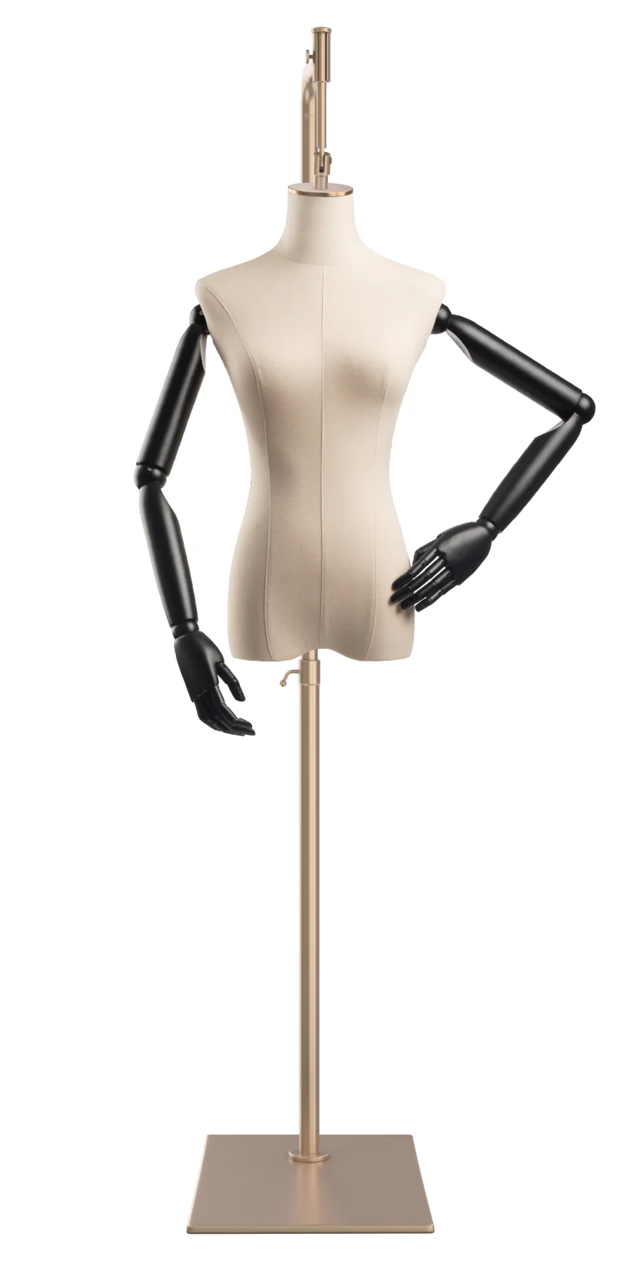 Female Display Dress Form on Metal Hanging Base (Head & Arms Version) - Image 13