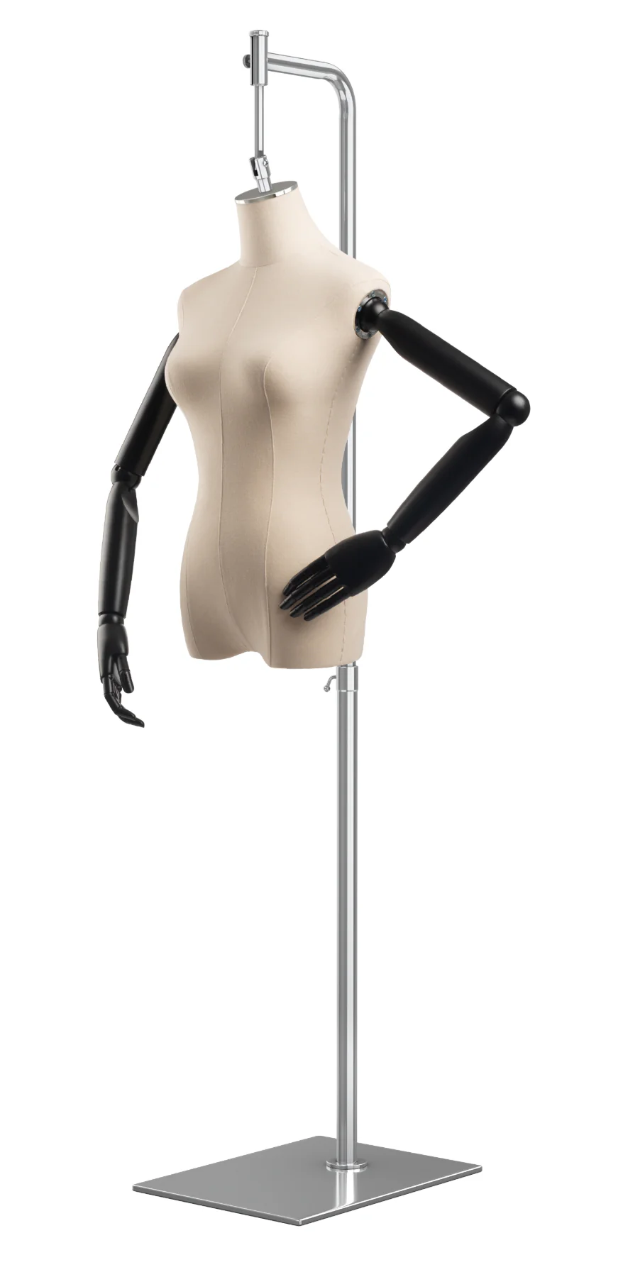 Female Display Dress Form on Metal Hanging Base (Head & Arms Version) - Image 40