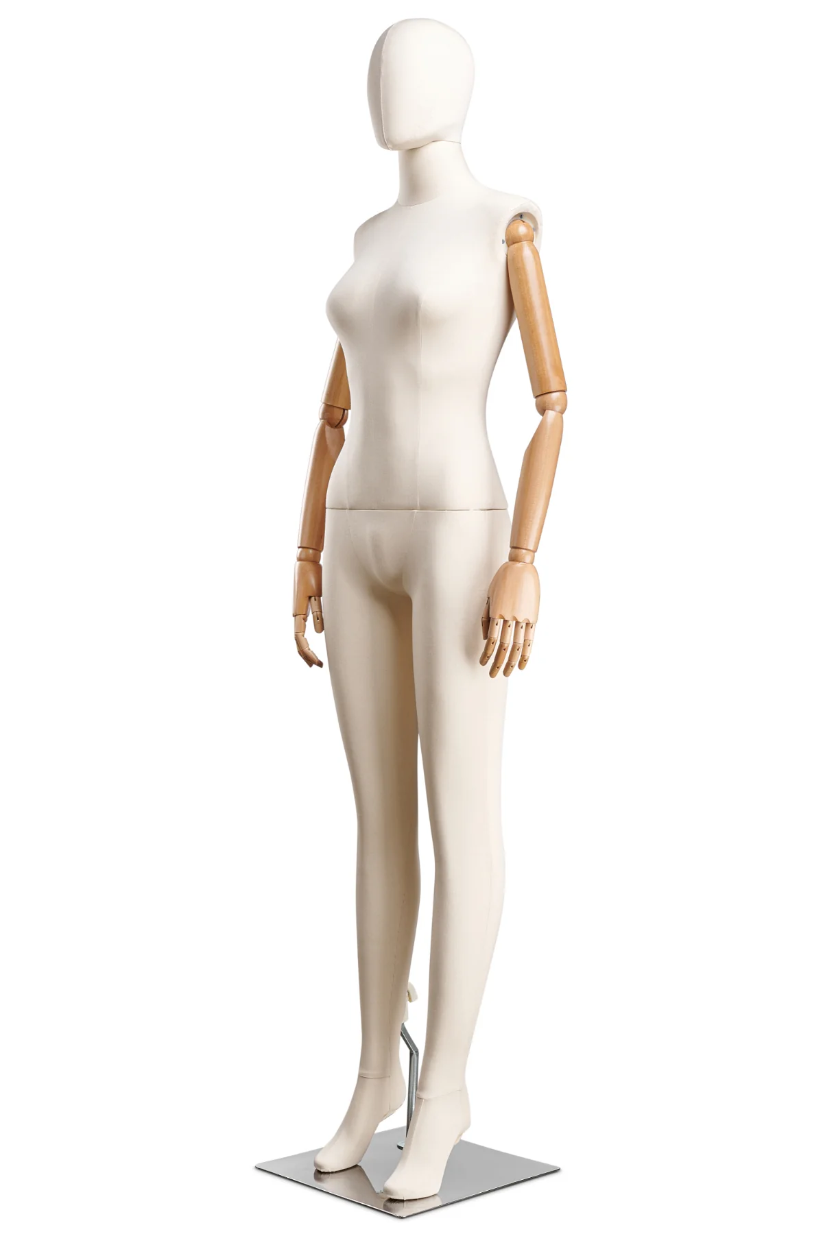 Female Fabric Wrapped Mannequin in Standing or Sitting Pose w/ Articulating Arms (WP Series) - Image 3