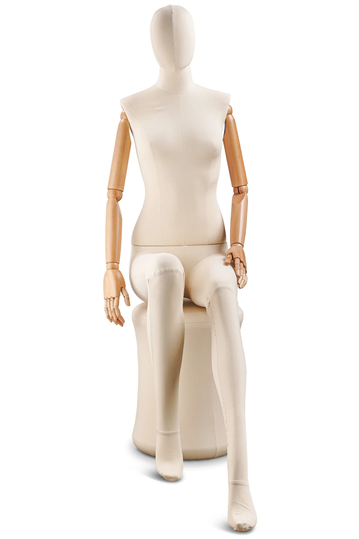 Female Fabric Wrapped Mannequin in Standing or Sitting Pose w/ Articulating Arms (WP Series) - Image 37