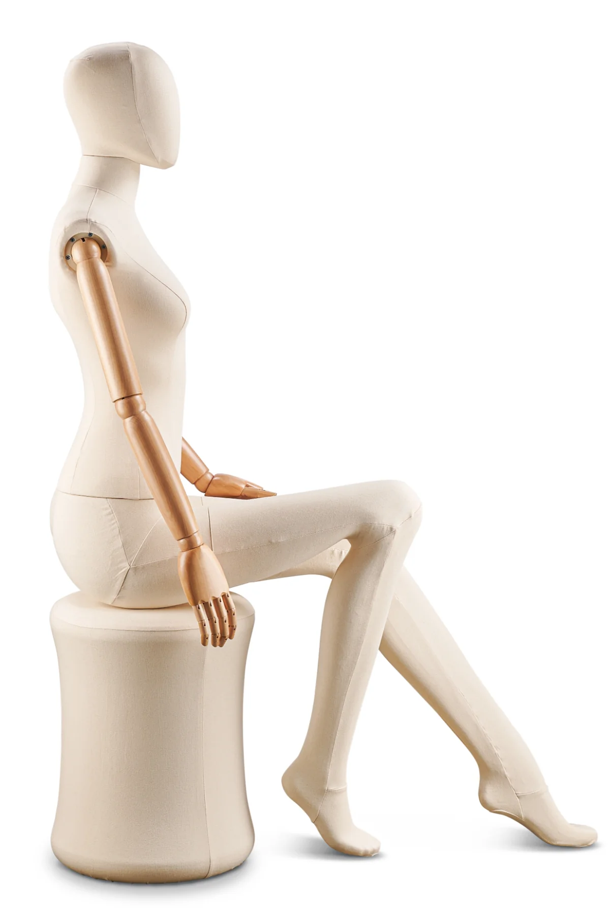 Female Fabric Wrapped Mannequin in Standing or Sitting Pose w/ Articulating Arms (WP Series) - Image 39