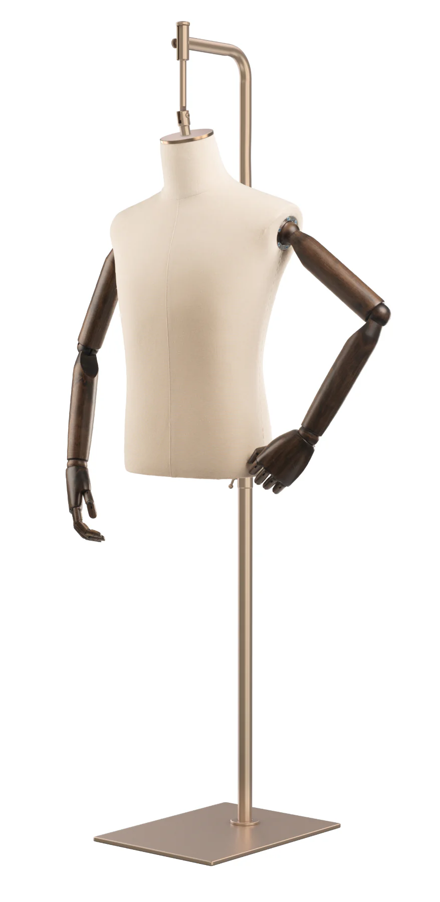 Male Display Dress Form on Metal Hanging Base (Head & Arms Version) - Image 17