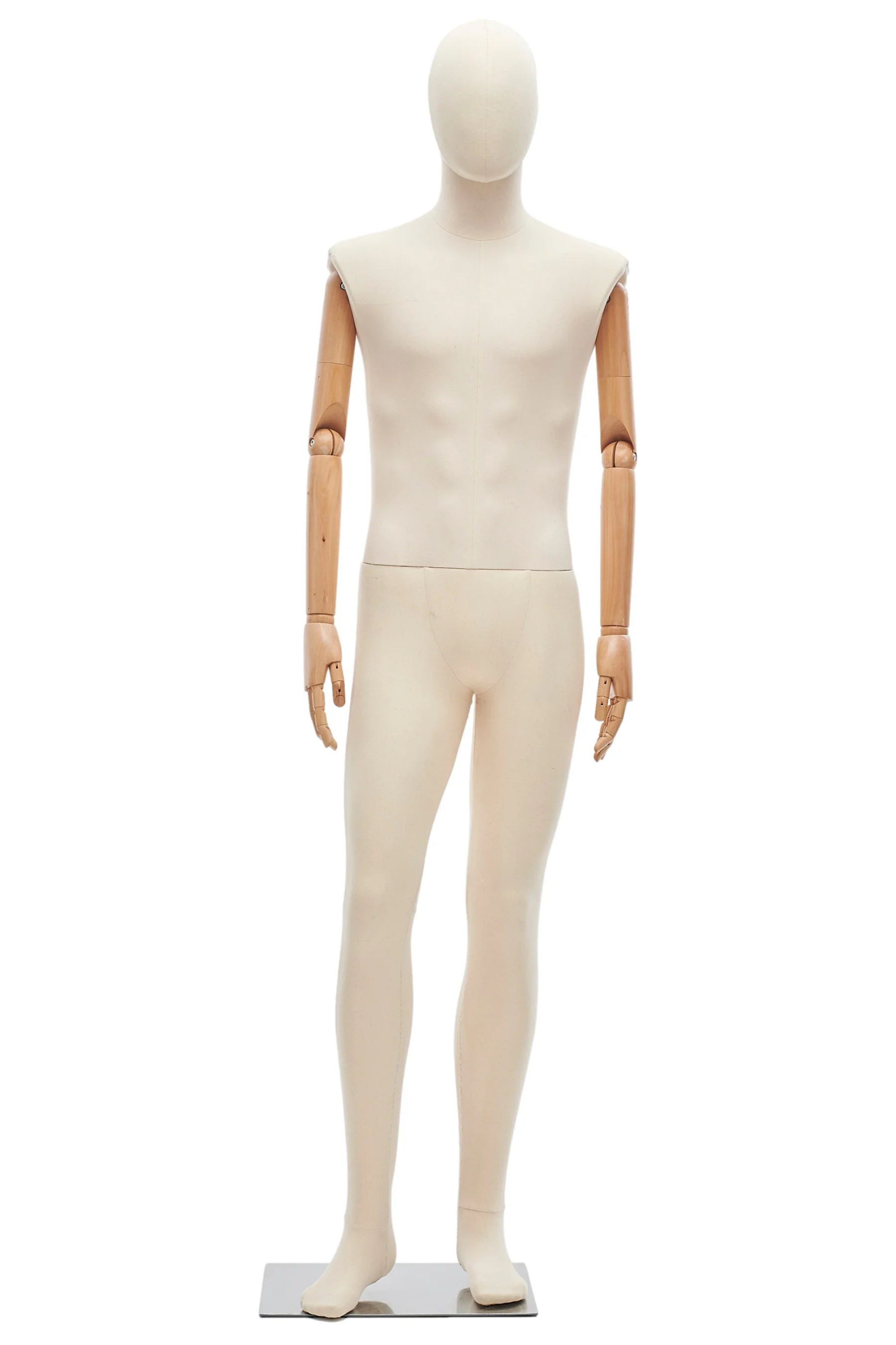 Male Fabric Wrapped Mannequin in Standing or Sitting Pose w/ Articulating Arms (WP Series) - Image 23