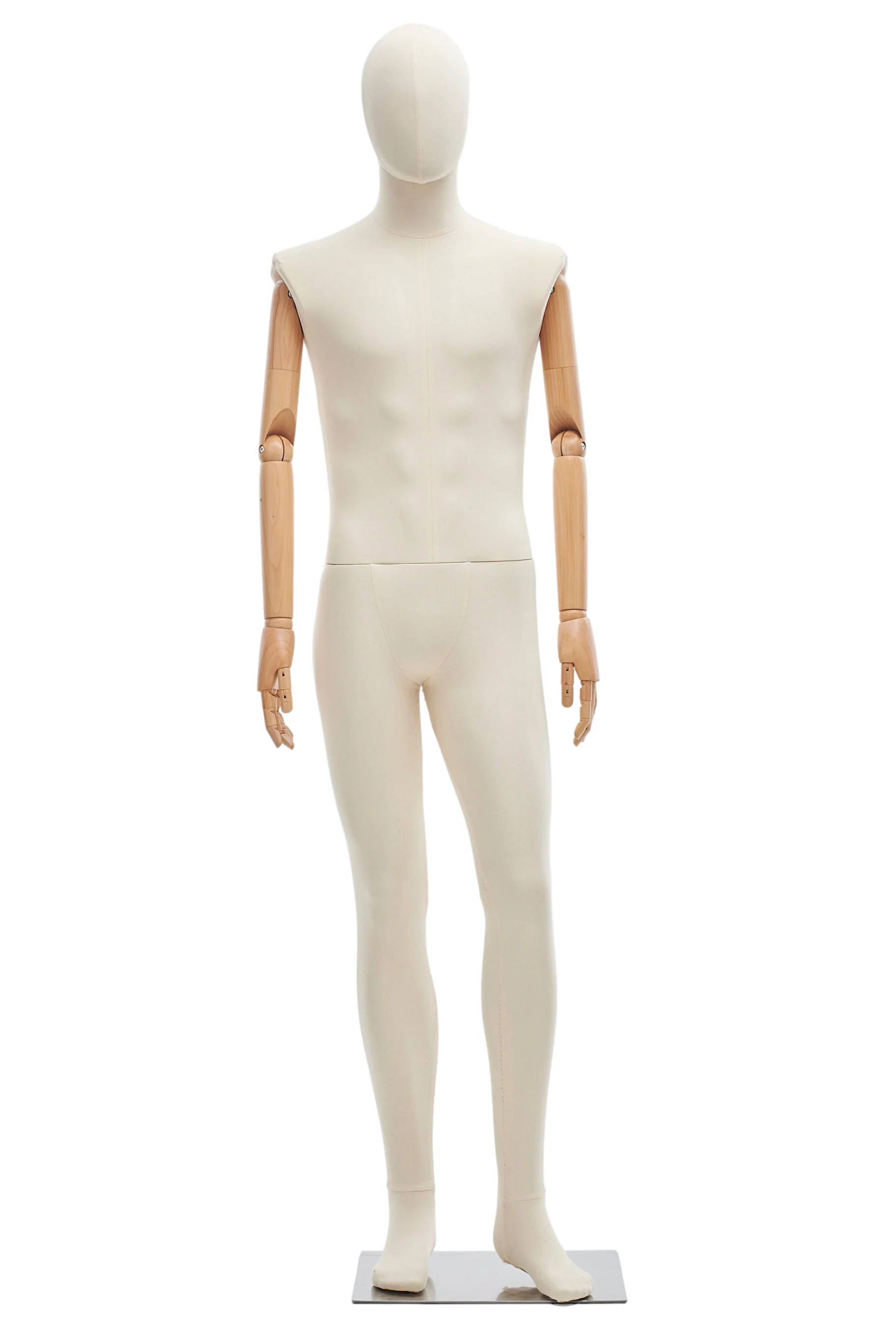 Male Fabric Wrapped Mannequin in Standing or Sitting Pose w/ Articulating Arms (WP Series) - Image 32