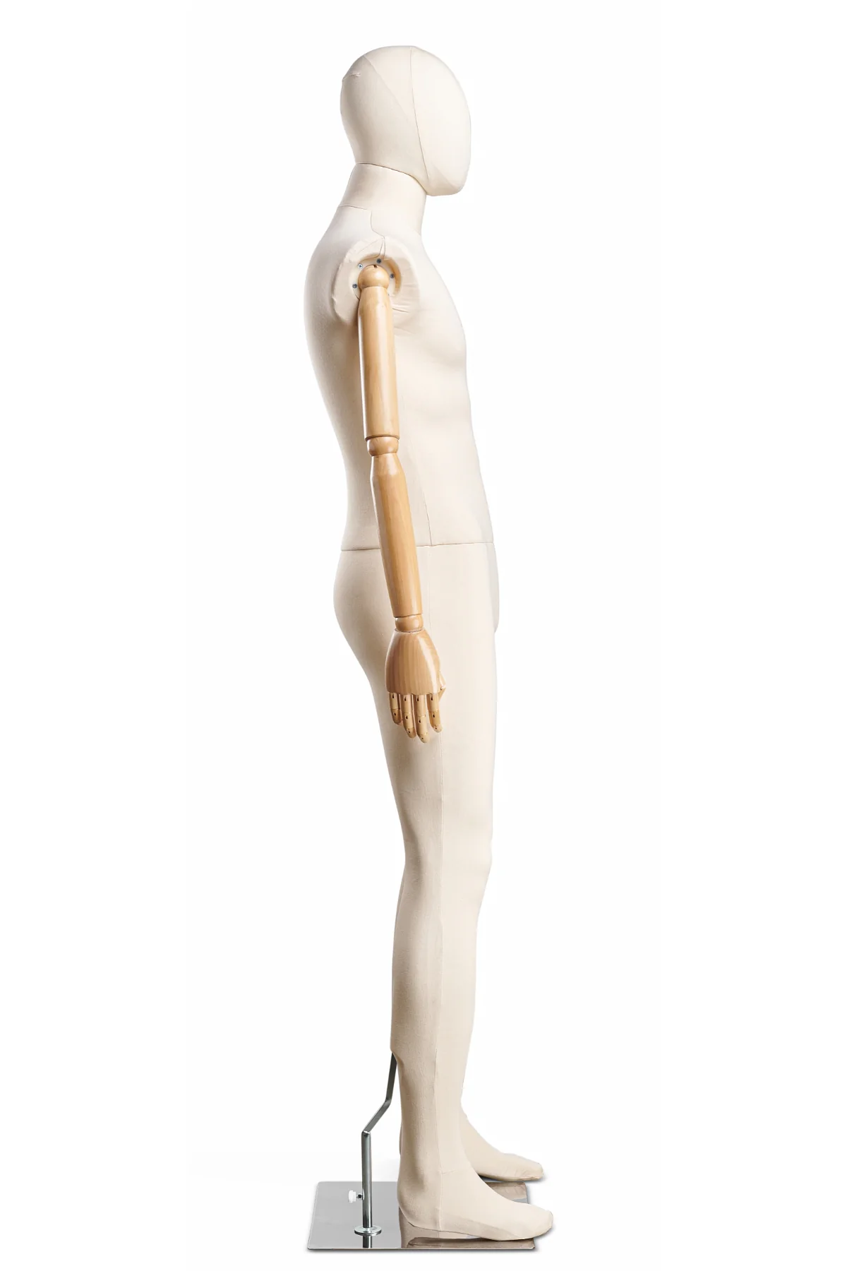 Male Fabric Wrapped Mannequin in Standing or Sitting Pose w/ Articulating Arms (WP Series) - Image 5
